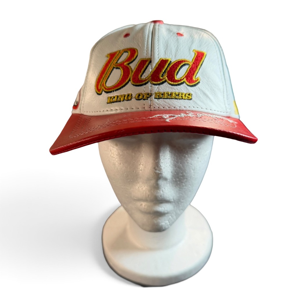 Vintage Budweiser Dale Earnhardt Jr 8 NASCAR Hat Modern Headwear Leather